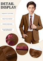 Boys Formal Suit Set 4 Pieces Kids Tuxedo Ring Bearer Outfit - Image 3