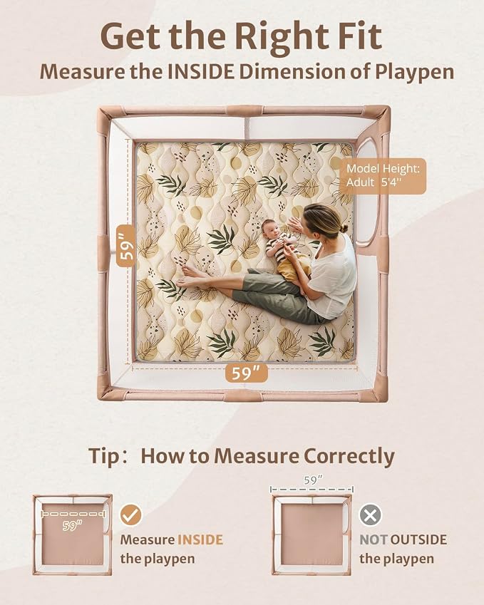 Blissful Diary Baby Play Mat, 59x59 Thick and Larger Soft Cushioned Foam Mat - Image 2