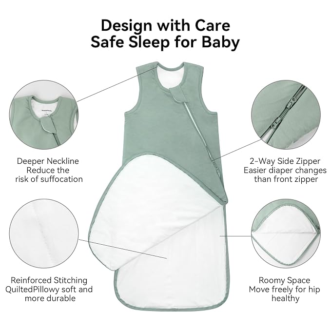 BubblePanda Rayon Made from Bamboo Sleep Sack 0-6 Months 0.5 Tog Soft Newborn - Image 3