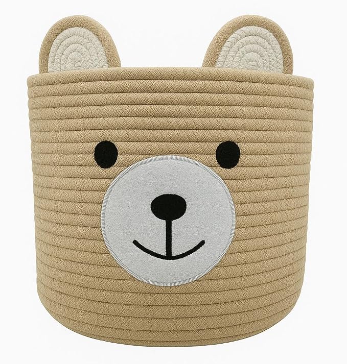 Bear Basket for Nursery, Baby Shower Basket, Baby Baskets for Storage, Laundry by Saiiwnn