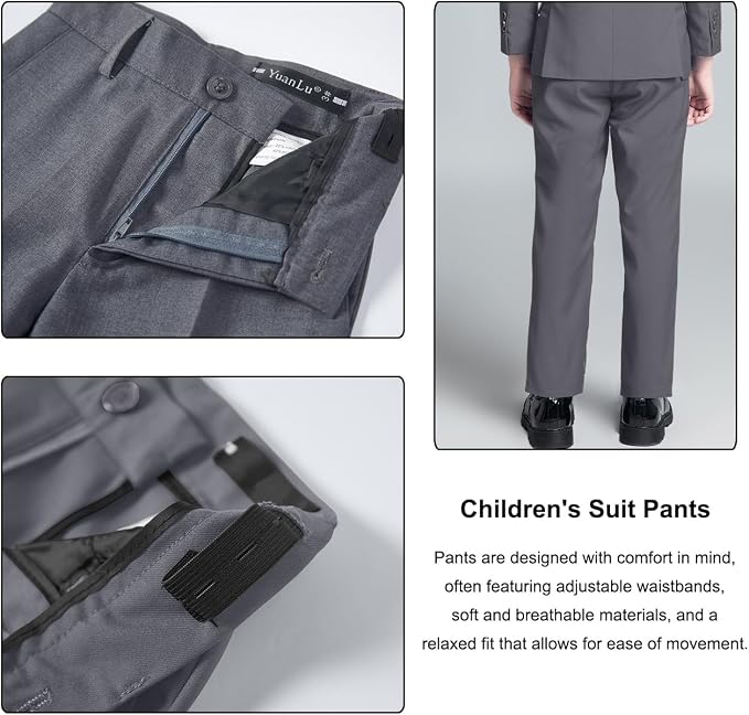 Boys Suit for Kids Teens Formal 5 Piece Tuxedo Suit Set - Image 5