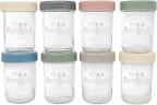 WeeSprout Glass Baby Food Storage Jars w/Lids Snack, Reusable Small Containers by WeeSprout