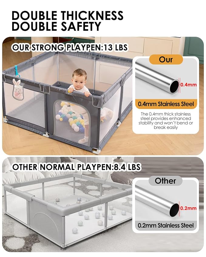 50" x 50" Extra Large Baby Playpen - Image 6