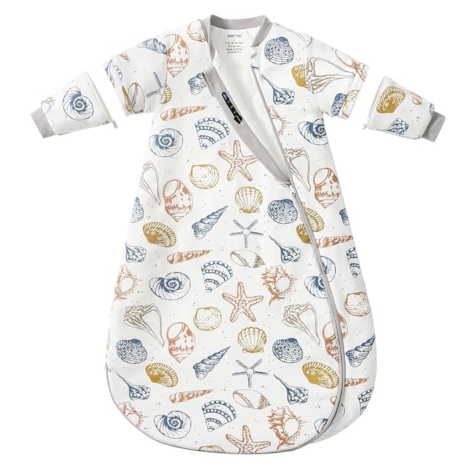 Baby Sleep Sack 3-6 Months, Cotton Detachable Long Sleeve Sleep Sack, 2.5 Tog by usbettas