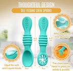 4pc Silicone Baby Spoons Self Feeding Baby Utensils 6-12 Months - Image 3