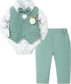 SANMIO Baby Boy Clothes Suits Infant Gentleman Outfit Collared Dress by SANMIO