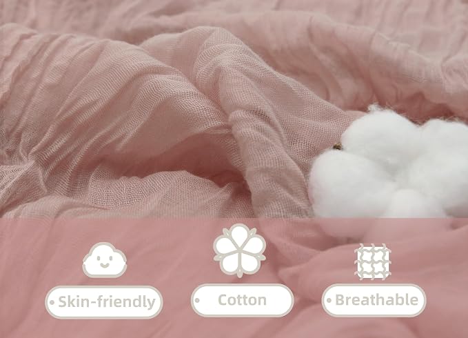 FEXIA 3 Pack Table Runner Dusty Pink Cheesecloth 35x120 Inches Spring Easter - Image 4