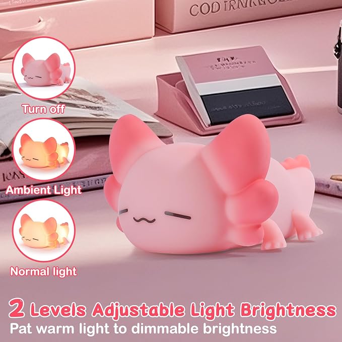 Tremdwoto Axolotl Night Light for Kids, 7 Color Changing Cute Axolotl - Image 5