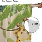 Jungle Animals Curtains Colorful Forest Cartoon Wildlife Lion Giraffe Elephant - Image 6