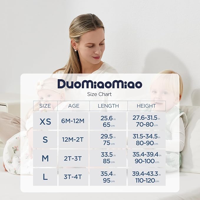 Duomiaomiao 1.5 TOG Toddler Sleep Sack 12-24 Months 101% Cotton Four Season - Image 7