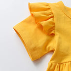 Kulcerry Toddler Baby Girl Clothes Solid Color Long Sleeve Ruffle Tops Pants - Image 4