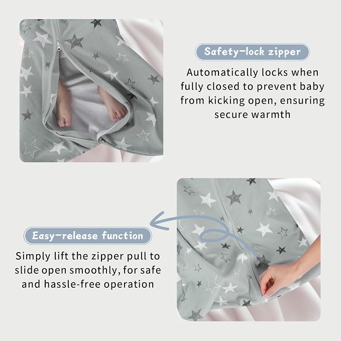 Baby Sleep Sack 12-18 Months Baby Wearable Blanket 100% Cotton TOG 0.5 2-Way - Image 3