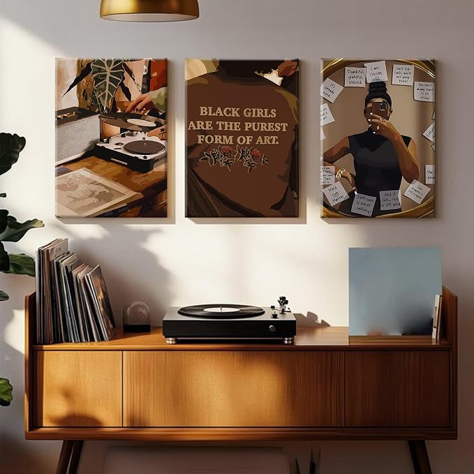 Black Girl Wall Art African American Woman Canvas Wall Decor Black Women - Image 3