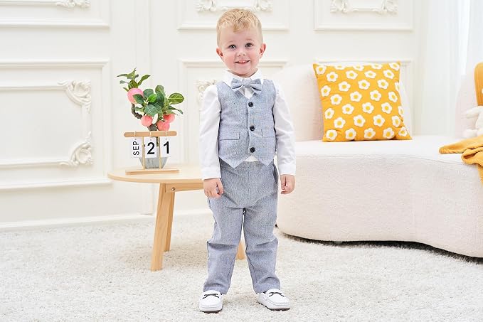 ARTMINE Toddler Boy Clothes Suit Gentleman Wedding Outfits, Formal Dress - Image 2