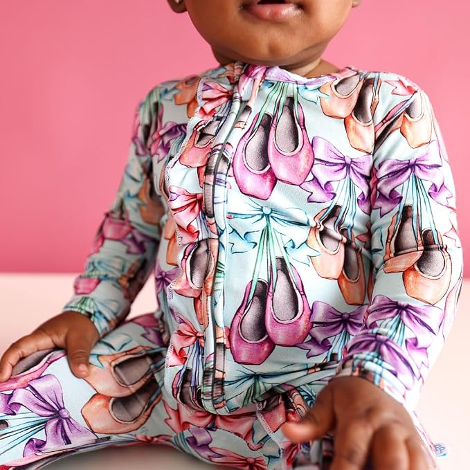 Posh Peanut Footie Pajamas for Baby Girls – Sleepers in Viscose from Bamboo - Image 2