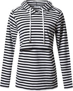 GINKANA Women's Nursing Hoodie Sweatshirt Long Sleeves Breastfeeding Maternity - Image 2