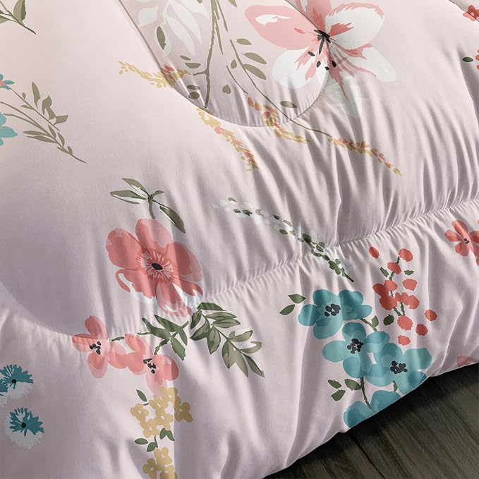QOOMO Floral Comforter Set, Queen Size, Printed Comforter - Image 5