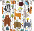 Forest Animals Kids Blackout Curtains Cartoon Cute Bear Deer Squirrel Owl by JADERYS