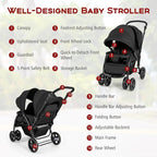 HONEY JOY Double Stroller, Foldable Lightweight Infant Twin - Image 7