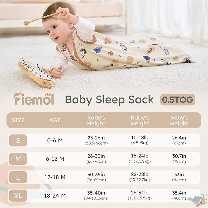 Baby Sleep Sack 0-6 months, 100% Cotton Sleeping Sack - Image 4