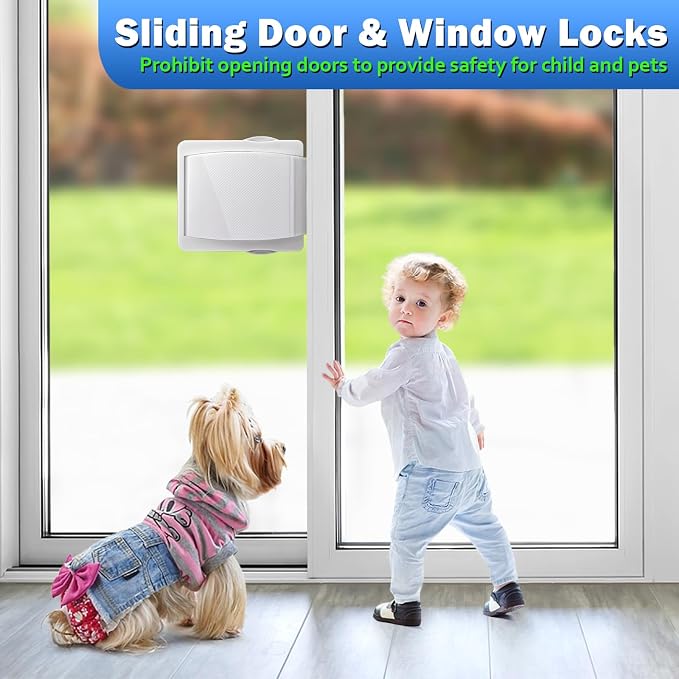 Sliding Door Lock, 2 Pack Child Safety Sliding Glass Door Lock - Image 2