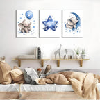 HNNXAR Elephant Nursery Wall Decor, Baby Girl Room Decor, Nursery Canvas Wall - Image 3