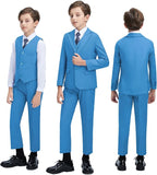 Boys' 3 Piece Suit Set with Suit Jacket, Formal Tuxedos Slim Fit Ring Bearer - Image 4