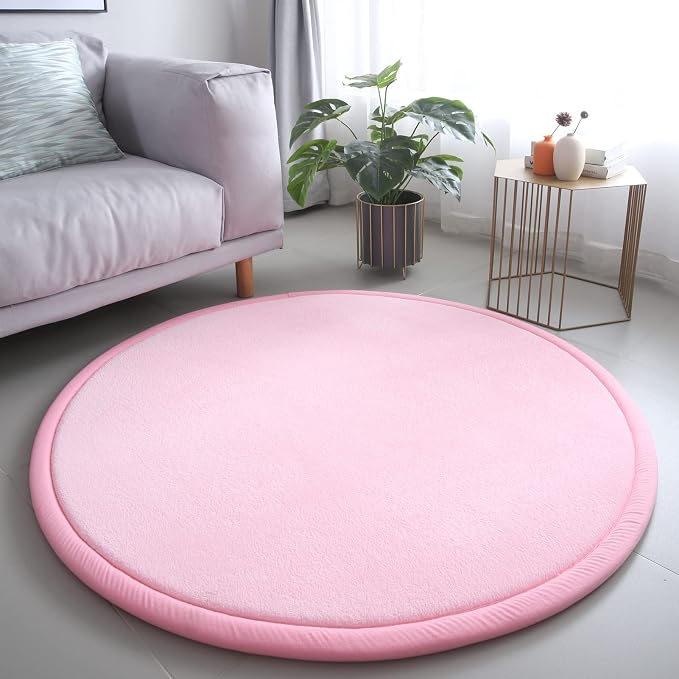 Loartee Thick Kids Round Rug by Loartee
