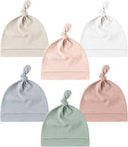 Konssy 6 Pack Baby Newborn Hats Set Knot Beanie Hats Soft by Konssy