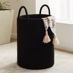 72L Large Woven Laundry Hamper by Fiona's magic, Tall Cotton Rope Storage Basket by Fionasmagic