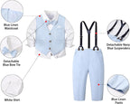 SANGTREE Boys Cotton Linen Suit Formal Set Baby Clothes Boy Gentleman Wedding - Image 2