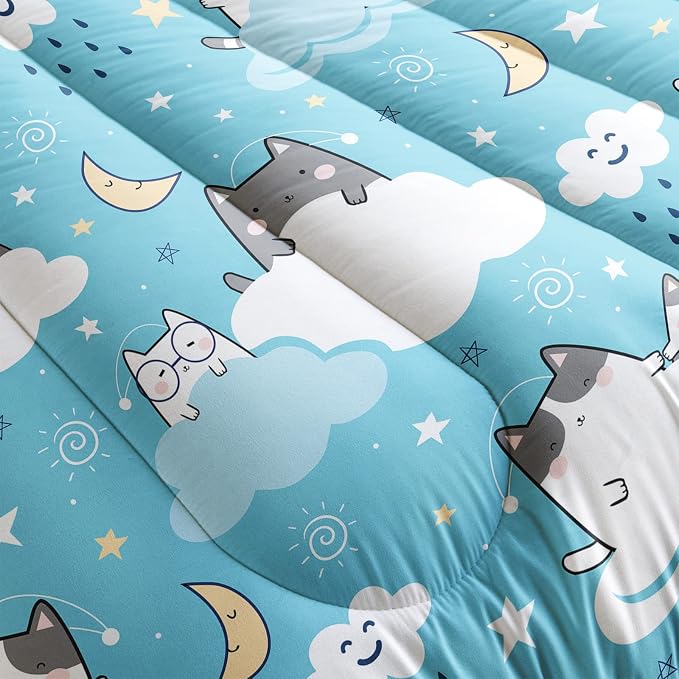 QOOMO Cat Comforter Twin Size, Down Alternative, Soft and Lightweight - Image 5