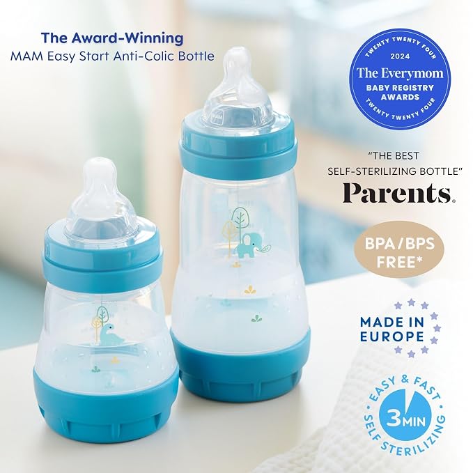 MAM Grow with Baby 15-Piece Gift Set, Newborn 0-4 Months, Anti-Colic Bottles - Image 3