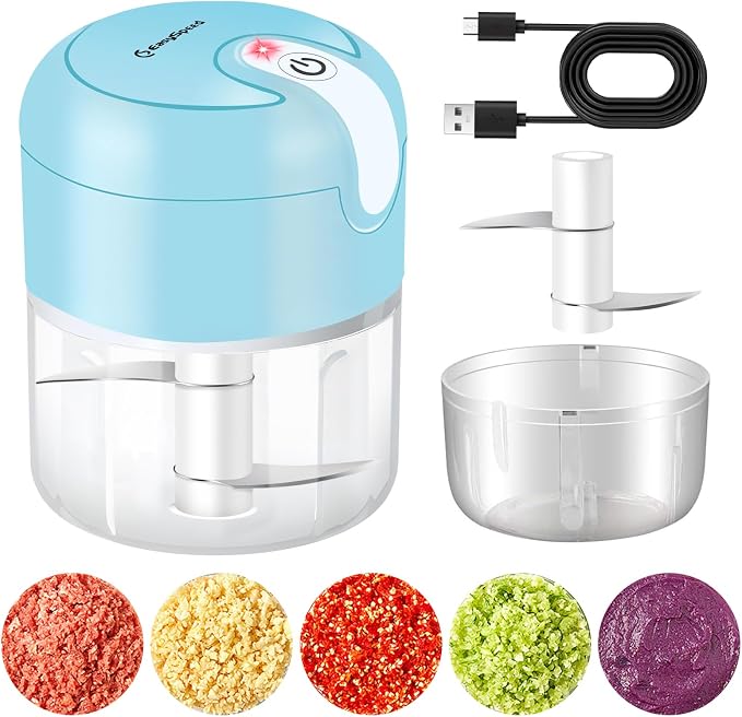 EASYSPEED Electric Garlic Chopper 1Cup, Mini USB Charging Wireless Food - Image 5