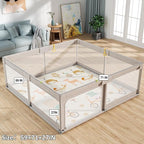 Mloong Baby Playpen with Mat, 59x71 in Extra Large Playpen - Image 2