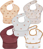 Soarwg Kids Baby Bibs, 5 Pack Waterproof Bibs by SoarwgKids