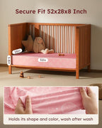 Baby Crib Sheets for Boys Girls, Breathable Soft Microfiber Baby Sheet Pink - Image 3