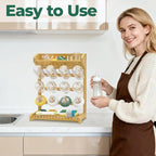 EsLuker.ly Baby Bottle Drying Rack Bamboo Vertical Dryer Holder, Space Saving - Image 7
