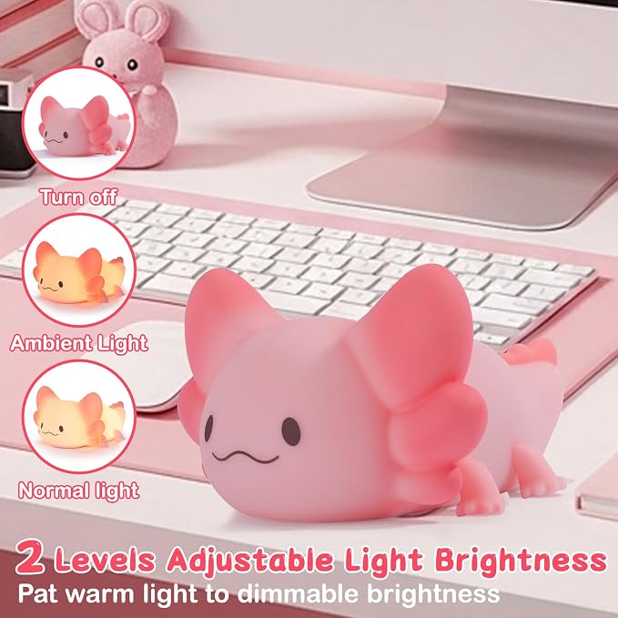 Tremdwoto Axolotl Night Light, 7 Colors Changing Cute Night Light - Image 4