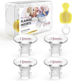Flange Insert 15mm 4PCS for 24mm Flange/Shield, Flange Sizing Kit Silicone by NursiLuna
