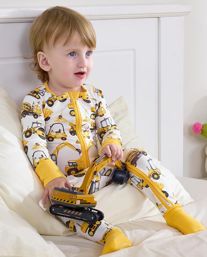 Bamboo Viscose Baby Convertible Footie Pajama, Zipper Pajamas - Image 7