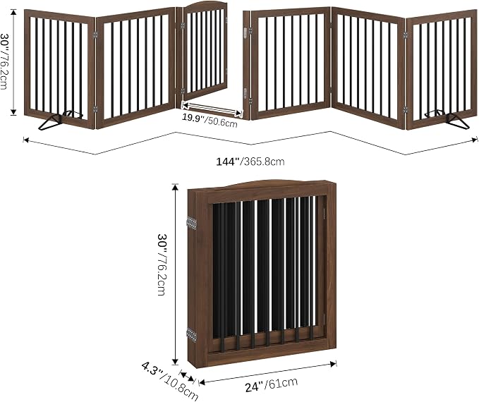 Vantas Folding Pet Gate 144" Wide, Freestanding Pet Gate, Puppy Safety Fence - Image 5