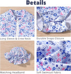 Aalizzwell Baby Girls Long Sleeve One Piece Swimsuit - Image 4
