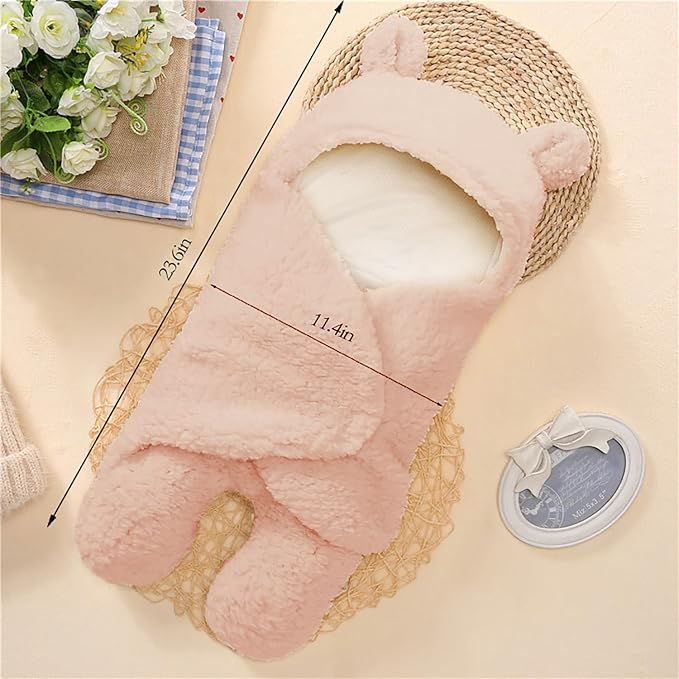 Baby Swaddle Blanket Boys Girls Cute Bear Plush Essential Receiving Blanket - Image 5