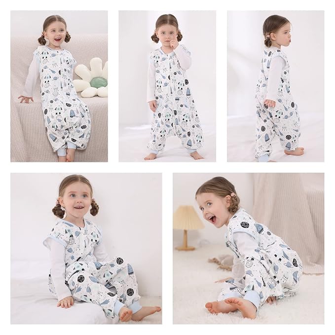 WONDAY Toddler Sleep Sack with Feet, 0.5 Tog Sleeping Sacks - Image 7