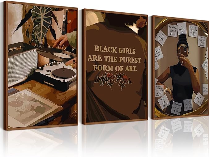 Black Girl Wall Art African American Woman Canvas Wall Decor Black Women by Unknown