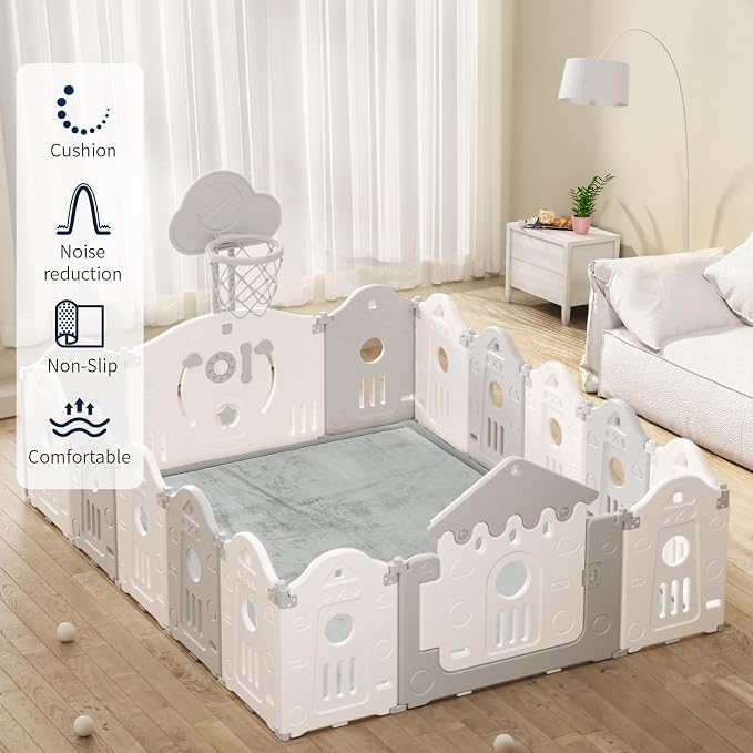 ACOMOPACK Baby Play Mat for Floor 1.3" Thick Memory Foam Play Mat 59"×71" Tummy - Image 3