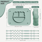 1 Pack Silicone Mat for Babies, Baby Placemat Built-in Suction Base and - Image 3