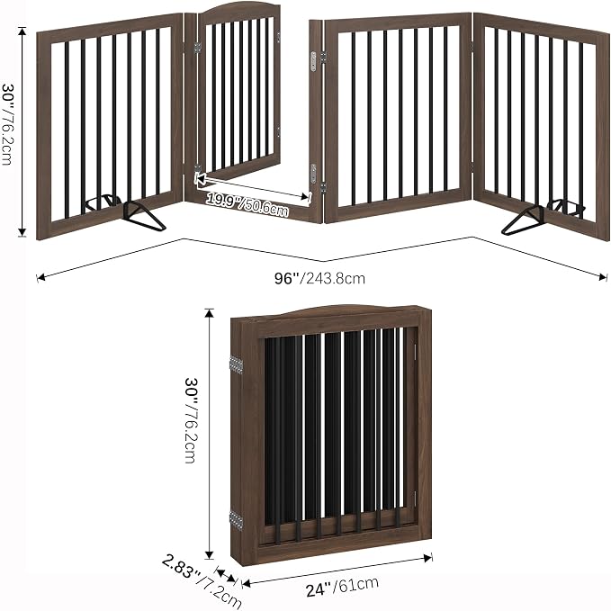 Vantas Folding Pet Gate 96" Wide, Freestanding Pet Gate, Puppy Safety Fence - Image 5