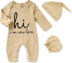 GRNSHTS Newborn Baby Boy Romper Coming Home Outfits Letter Print Bodysuit by GRNSHTS